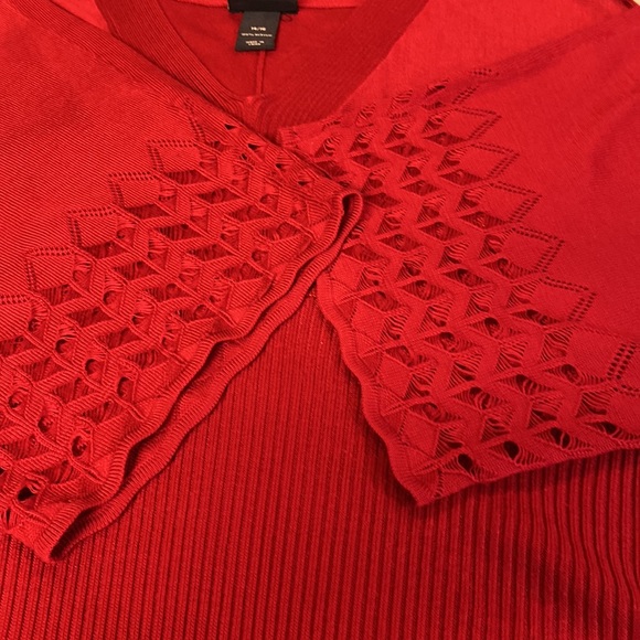 Lane Bryant 14/16 Red Light Weight Short Sleeve Sweater - Picture 9 of 9